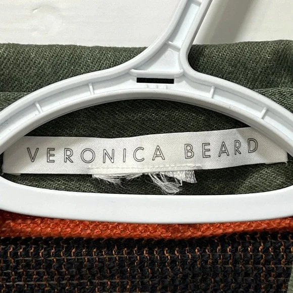 VERONICA BEARD Jacket LORELAI Small Green Stripe Bomber Puff Pocket Twill
